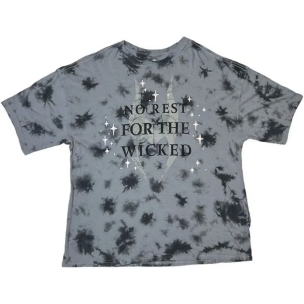 Maleficent Men's T-shirt tie-dye‎ Grey/Black